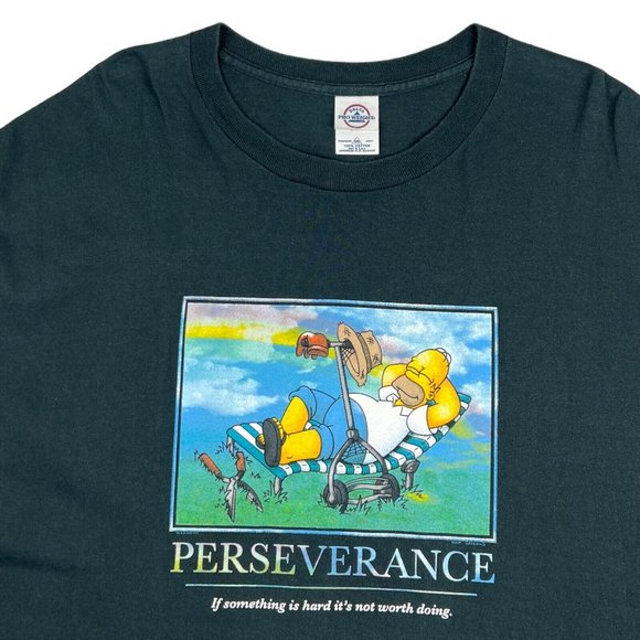 The Simpsons Homer T Shirt Men 2XL VINTAGE 2003 Perseverance Matt Groening - Picture 9 of 16
